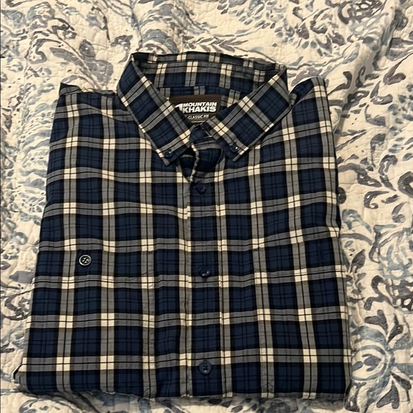 Mountain Khakis Blue and White Casual Button Down Shirt - Picture 1 of 5